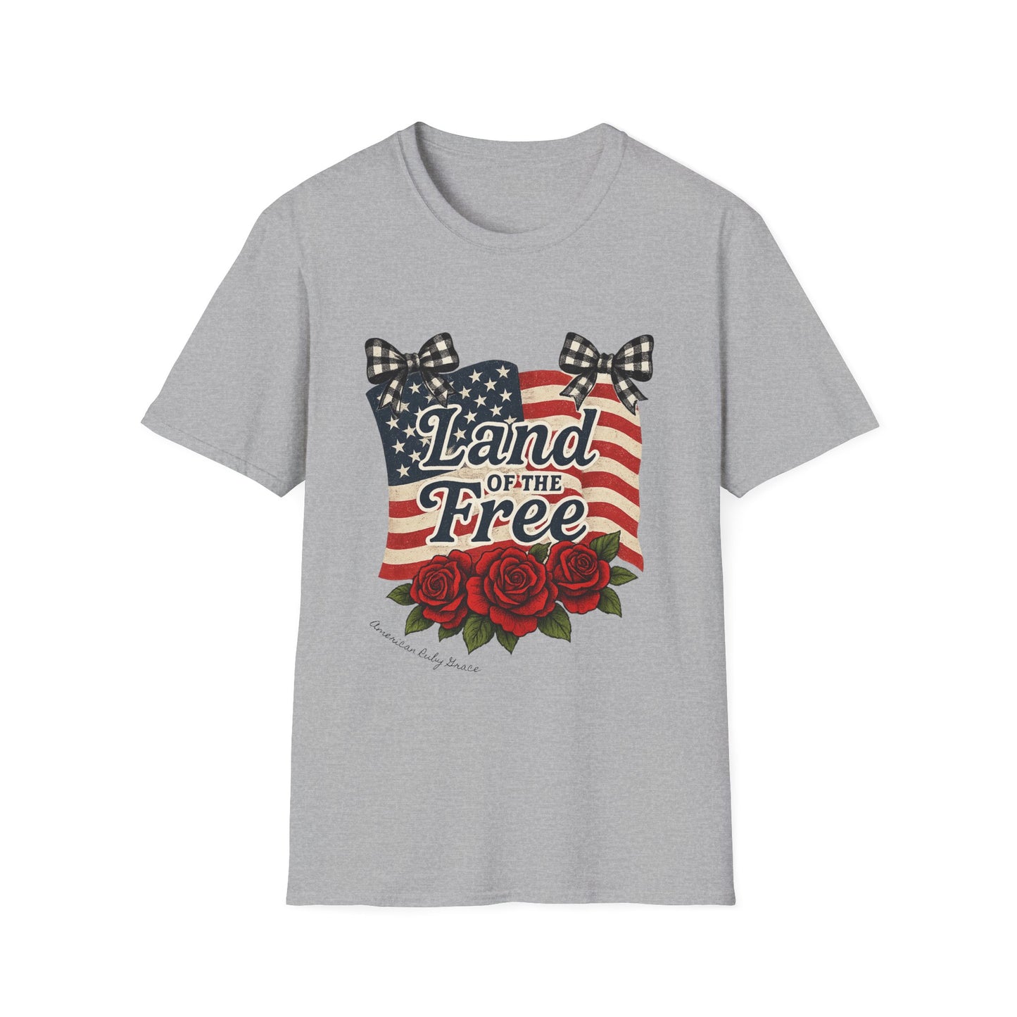 Patriotic Rose Bow Design Graphic Tee