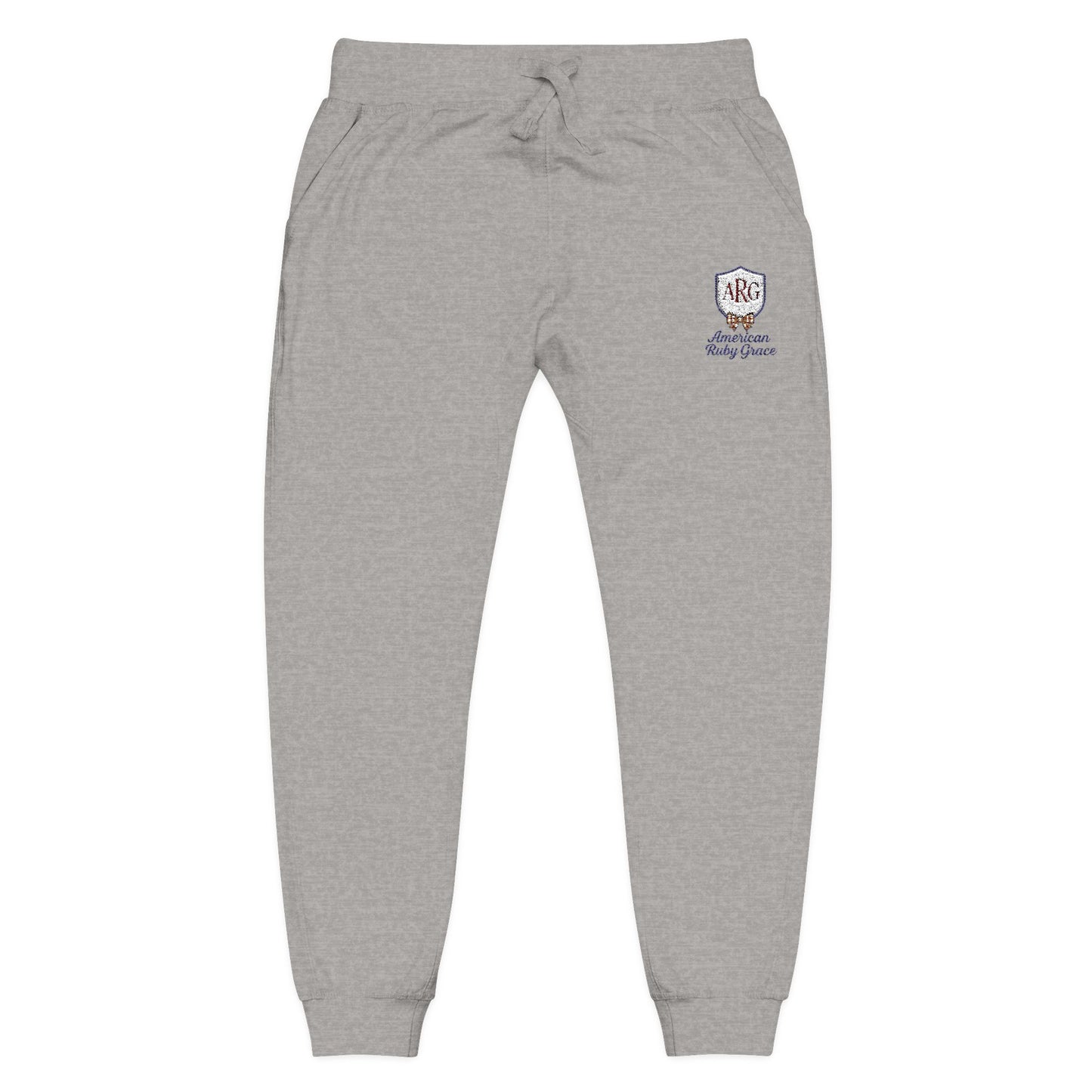 Elegant Monogram Embroidered Fleece Joggers
