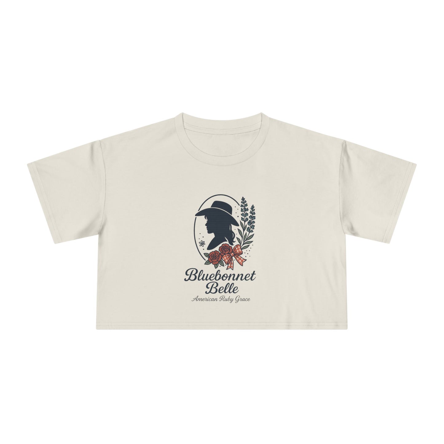 Cameo Bluebonnet Belle Chic Women's Crop Tee