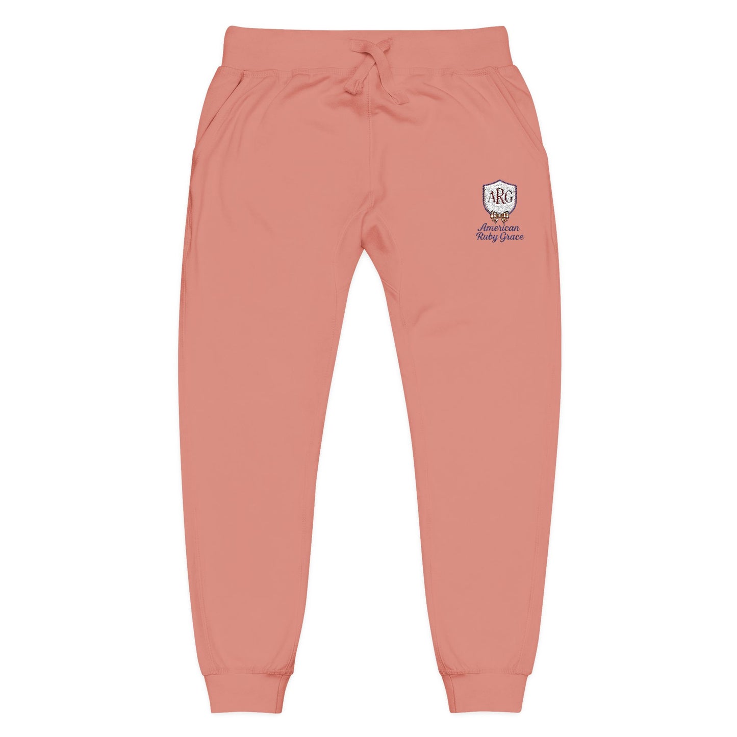 Elegant Monogram Embroidered Fleece Joggers