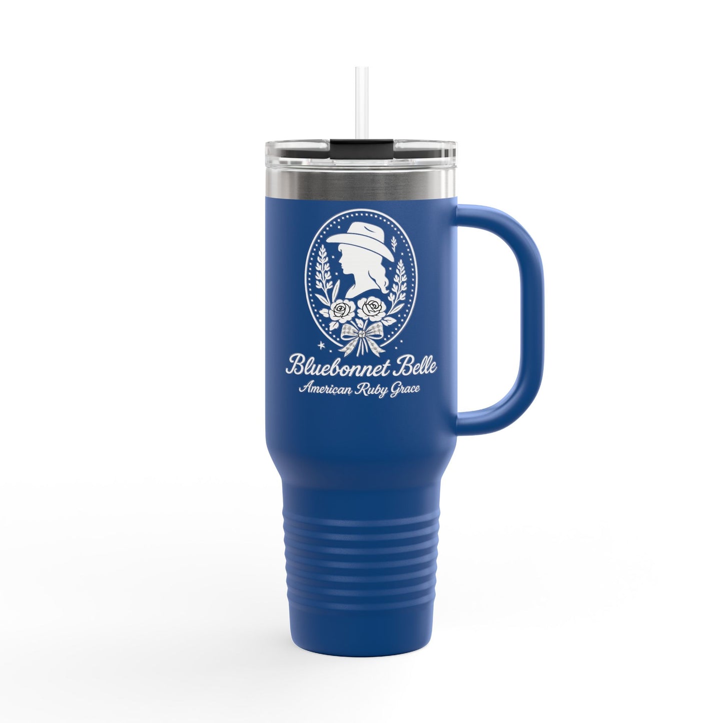 Cameo Bluebonnet Belle Insulated Travel Mug, 40oz