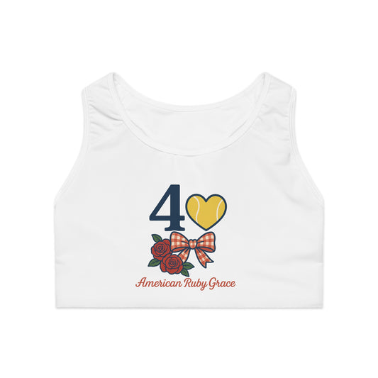 40-Love Heart Floral Sports Bra