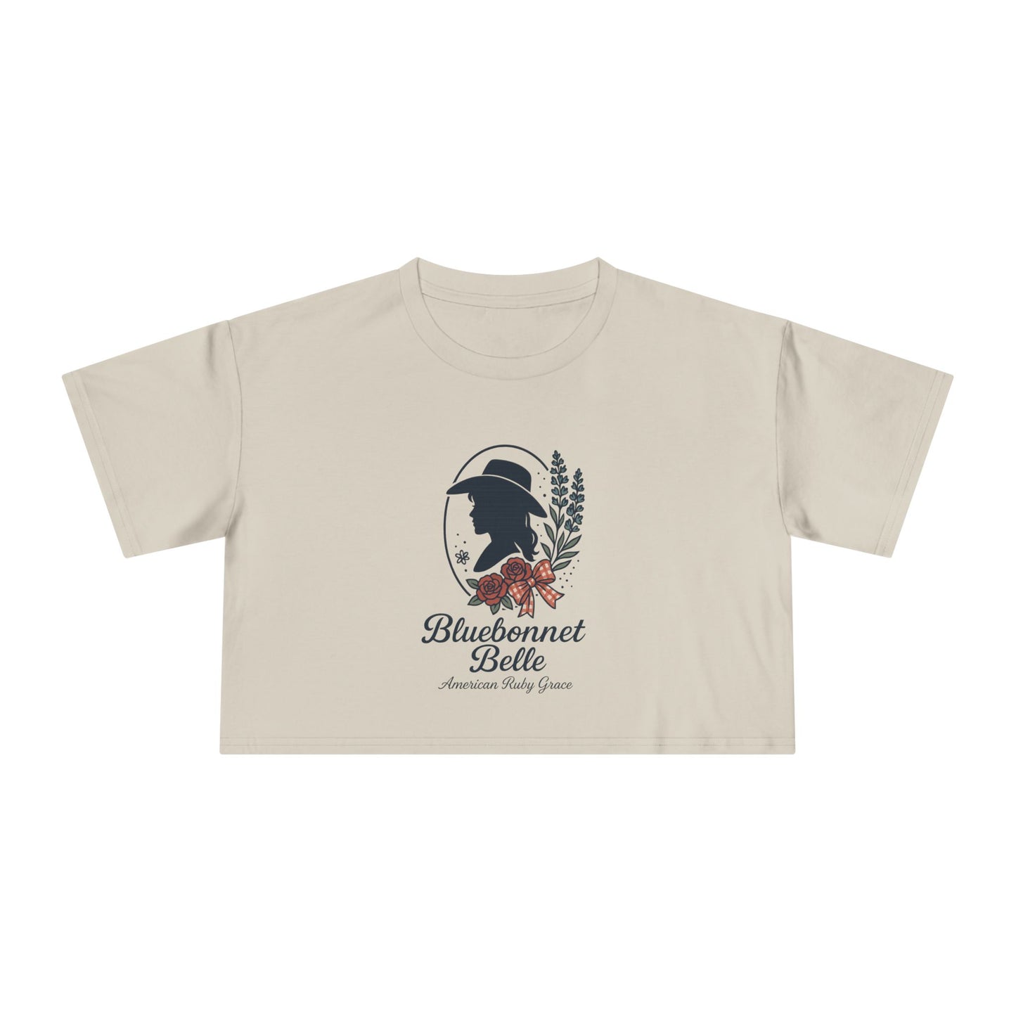 Cameo Bluebonnet Belle Chic Women's Crop Tee