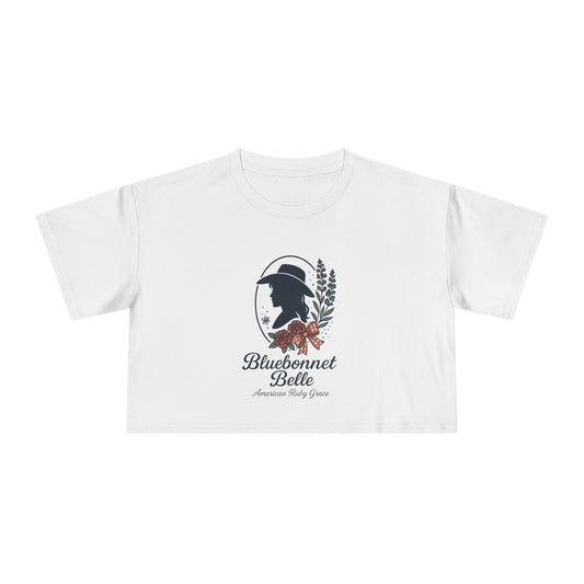 Cameo Bluebonnet Belle Chic Women's Crop Tee