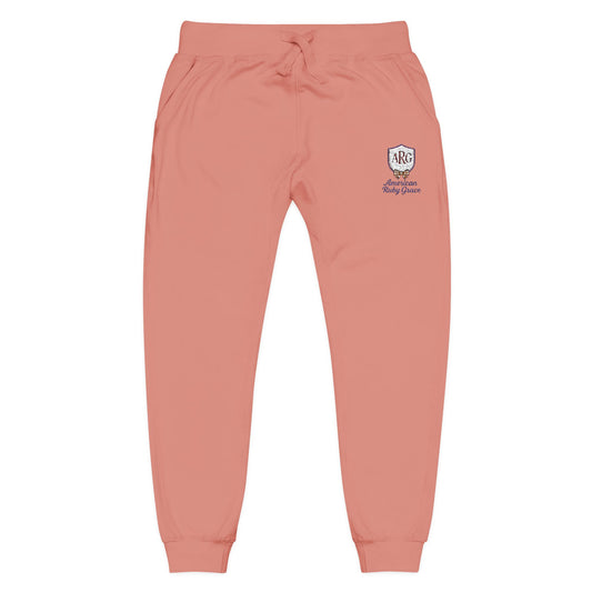 Elegant Monogram Embroidered Fleece Joggers