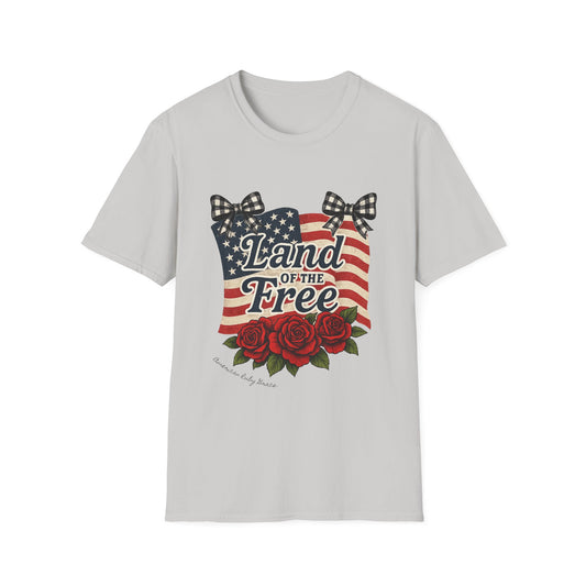 Patriotic Rose Bow Design Graphic Tee